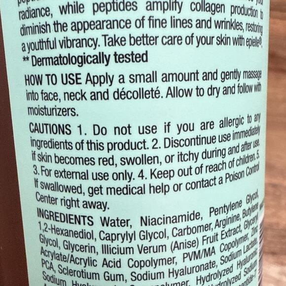 EPIELLE K- Beauty Complex Niacinamide 10% Serum | Matrixyl 3000,‎ Peptide 3.0 oz - Picture 13 of 13